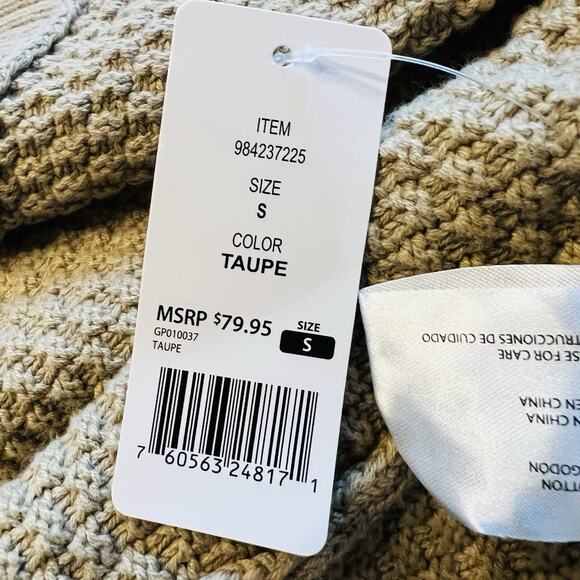 Gap Long Sleeve Open Front Cardigan Sweater Women’s Small Taupe Pockets (A0130) - Picture 7 of 7